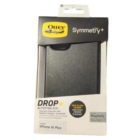 OtterBox iPhone 14 plus Symmetry Series Antimicrobial Case - Black - Picture 1 of 4